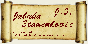 Jabuka Stamenković vizit kartica